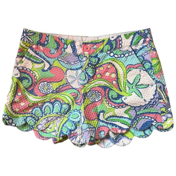 Lilly Pulitzer Buttercup Short in Conch Republic Print Scalloped Hem Women's 0 - Picture 1 of 6